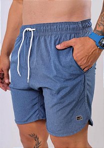 BERMUDA HAVAIANO EM ELASTANO - AZUL MESCLA