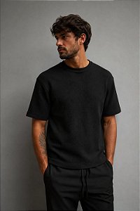 CAMISETA TRICÔ PARIS PRETA
