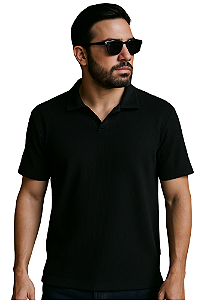 CAMISA POLO TRICÔ SOLARIS - PRETA