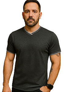 CAMISETA GOLA CROSS - PRETO STONE