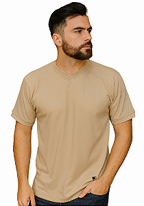 CAMISETA GOLA CROSS - BEGE