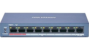 SWITCH HIKVISION DS-3E1309P-EI/M 9 PORTAS POE ( NOVA DS-3E0109P-E/M )