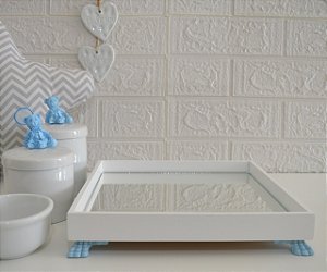 Kit Higiene Porcelana Bebê Bandeja Maternidade Urso