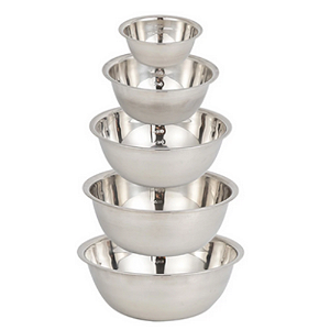 Conjunto de 5 Tigelas Inox Saladeira e Bowl P Salada Legume