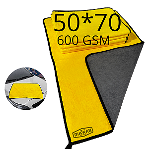 Toalha de Microfibra Dupla Face 50x70 Alta Absorção Limpeza Carro Moto DUPRAN