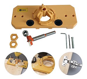 Gabarito De Furação Para Dobradiça Khi Hinge Com Broca 35Mm - Charbs