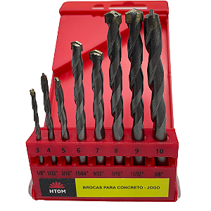 Conjunto De Brocas 8pcs p/concreto Htom em metal duro