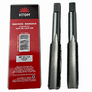Conjunto de macho manual MF14 x 1.5mm 2pcs aço de liga Htom