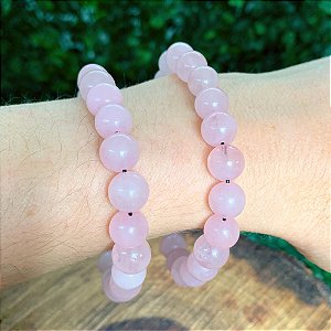 PULSEIRA DE QUARTZO ROSA BOLINHA