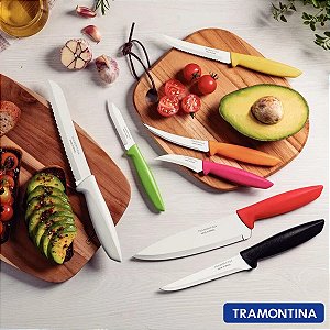 Jogo de Facas Tramontina Plenus Aço Inox Colorido 07 Pçs