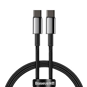 Cabo Tipo C Para Tipo C Baseus Tungsten Gold 100W 1M