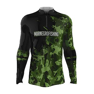 Camiseta de Pesca Mar Negro 2021 Camuflado Verde