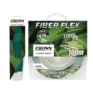 Linha Crown Multifilamento Fiber Flex 4x Verde c/ Blister (100 m)