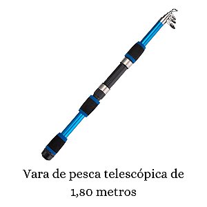 Vara de Pesca Tilápia 1,80mts 20lbs P/molinete Telescópica (Azul)