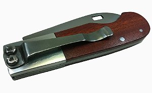 Canivete Com Presilha Aço Inox Cabo De Madeira Sem Gravação