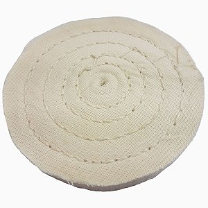 Roda de Pano Para Polimento Algodão Branca Diâmetro 7,5 cm