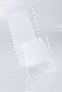 Display Expositor Porta Folder (10cm x 22cm) Modelo de mesa em Acrílico 3mm