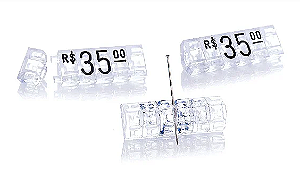 Kit Precificador - Preço para Vitrine (Cristal com Preto) 255 peças em Plástico ABS