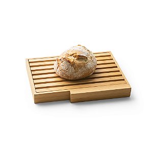 Tábua para pão em bambu com faca