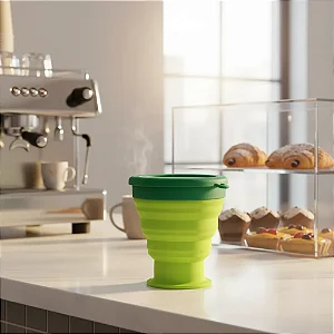 Copo Dobrável em Silicone 240 ML.
