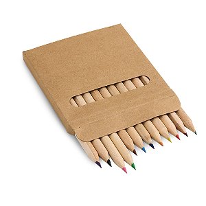 Caixa Cartão com 12 mini lápis de cor