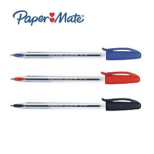 Caneta Papermate Km 100 1.0 Média Azul - 50 Unidades