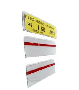 Porta Etiqueta de Base 60 x20mm Pvc modelo 'U' Com Fita - 100 Unidades