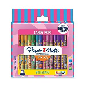 Caneta Candy Pop Rt Paper Mate Colorida-16 Unidades