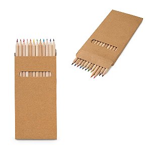 Lapis De Cor Caixa Cartão Com 12 Lápis- Kit 10 Caixas