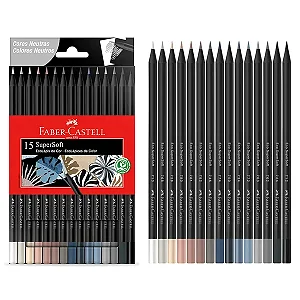 Lapis De Cor Supersoft 15 Cores Neutras Faber-castell