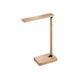 Luminária Led Em Bambu Com Carregador Wireless