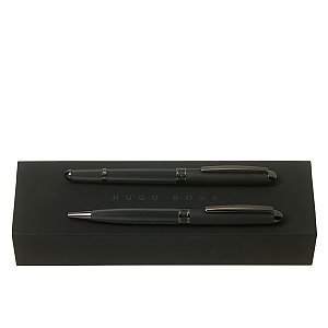 Conjunto Roller E Esferográfica Soft Black Hugo Boss - Linha Premium