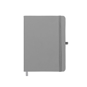 Caderno com capa dura Cinza 80 Folhas Lisas Marfim- 1 unidade