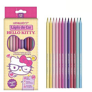 Lápis de Cor Hello Kitty 12 Cores Triangular Leonora