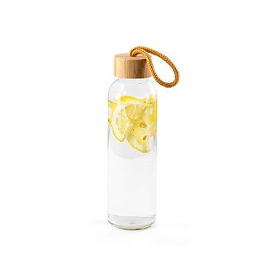 Garrafa Para Sublimação De Vidro Com Tampa Bambu 500ml