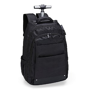 Mochila 27 Litros Preta com Rodinhas e Cadeado TSA