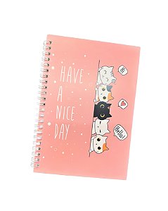 Caderno Espiral - Cats - 80 Folhas pautadas marfim -1 unidade