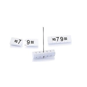 Kit Precificador para Joias - Preço para Vitrine (Branco com Preto) 340 peças