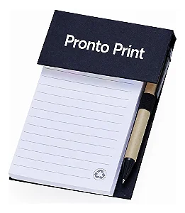 Bloco Anotações E Caneta-kit 50 unidades Personalizado Preto