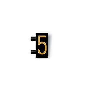 Precificador Pacote Avulso Número “5” Preto/Dourado- 30 peças - Preço para Vitrine