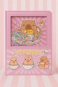 Caderno Pautado Capivara com Brilhos – 14 x 22 x 1,5 cm