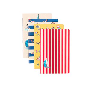 Caderneta Notas Mix Praia-miolos Diferentes- Kit 4 Unidades