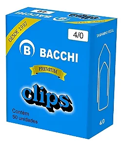 Clips Para Papéis 4/0 Bacchi -1 Caixa- 50 Unidades