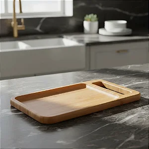 Bandeja Retangular Em Bambu 25cm - Oikos