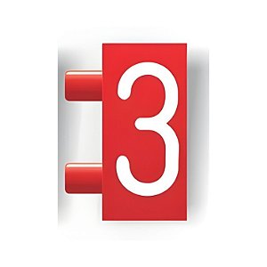 Precificador Pacote Avulso Número “3” vermelho com branco- 30 peças - Preço para Vitrine