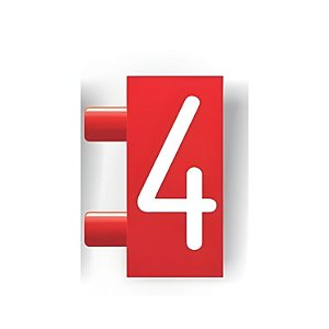 Precificador Pacote Avulso Número “4” vermelho com branco- 30 peças - Preço para Vitrine