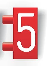 Precificador Pacote Avulso Número “5” vermelho com branco- 30 peças - Preço para Vitrine