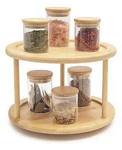 Organizador Giratório De Bambu 2 Andares - Oikos
