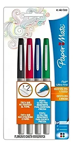 Canetas Flair Ultra Fina 0.4mm Com 4 Cores - Papermate