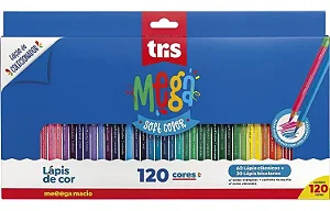 Lápis De Cor Tris Mega Soft Color 120 Cores - 1 Caixa